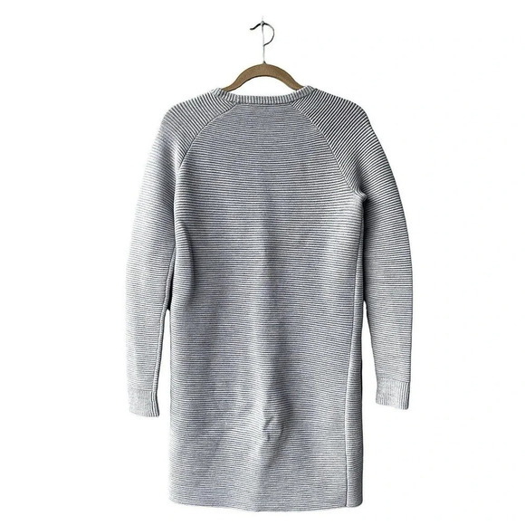 THEORY Women’s Noble Sweater Dress Light Gray Ribbed Knit Crew-neck Wool Blend S - Picture 3 of 4
